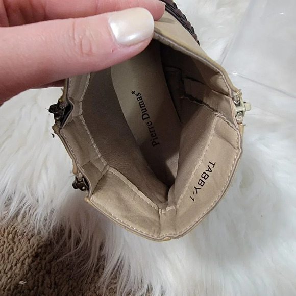 Pierre Dumas Two Toned Booties Braided Buckle Detail Women 10 Ankle Boot Western - Picture 10 of 13